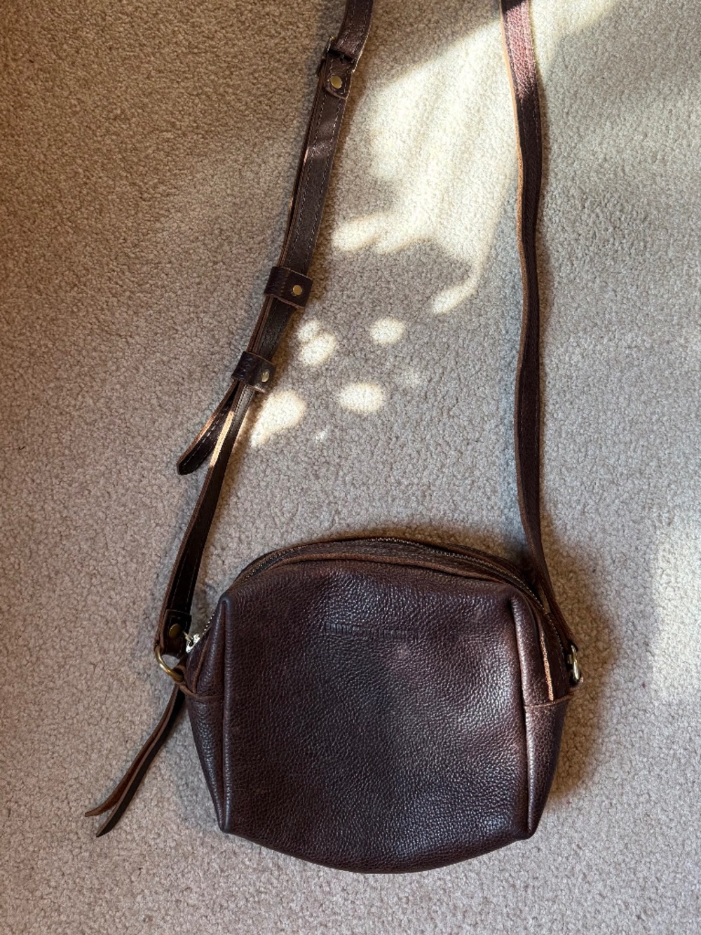 Portland Leather, cold brew bag with long sholder strap